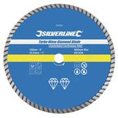 Silverline (633588) Turbo Wave Diamond Blade 230 x 22.23mm Castellated Continuous