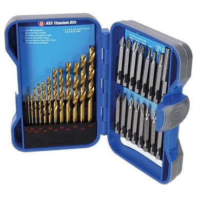 Silverline (633843) Titanium-Coated HSS Drill Bit & CRV Screwdriver Bit Set 29pce