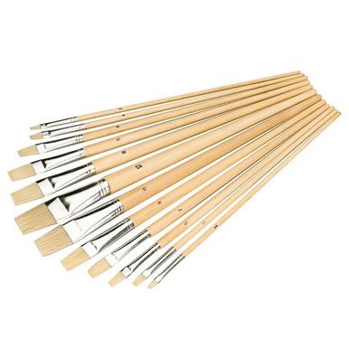 Silverline (633927) Artists Paint Brush Set 12pce Flat Tips