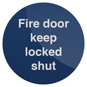 Fixman (665645) Fire Door Keep Locked Shut Sign 100 x 100mm Self-Adhesive