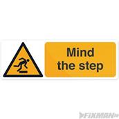 Fixman (713473) Mind The Step Sign 300 x 100mm Self-Adhesive