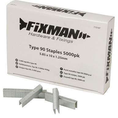 Fixman (715197) Type 90 Staples 5.80 x 10 x 1.25mm (Pack of 5000)