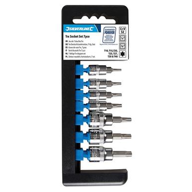 Silverline (763566) T10 - T40 Socket Set 1/4&quot; & 3/8&quot; Drive 7pce T10 - T40