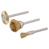 Silverline (763601) Rotary Tool Brass Wire Brush Set 3pce 5  15  20mm Dia