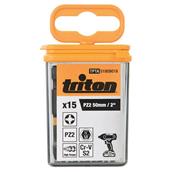 Triton (809018) Pozi Screwdriver Impact Bit 15pk PZ2 50mm