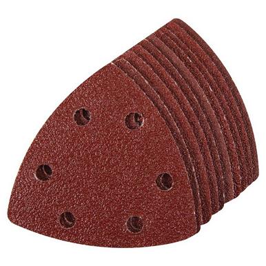 Silverline (820937) Hook & Loop Triangle Sheets 90mm 60 Grit Pack of 10