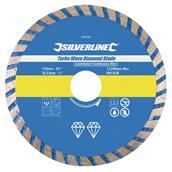 Silverline (868588) Turbo Wave Diamond Blade 115 x 22.23mm Castellated Continuous