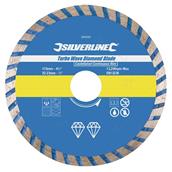 Silverline (868588) Turbo Wave Diamond Blade 115 x 22.23mm Castellated Continuous Rim