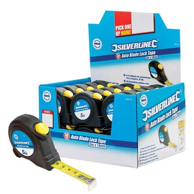 Silverline (868787) Auto Blade Lock Tape 5m (16ft) x 19mm Display Box of 30
