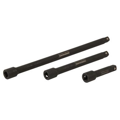 Silverline (907265) Impact Extension Bar Set 3/8&quot; Pack of 3 (75, 150 & 250mm)
