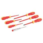 Silverline (928227) VDE Soft-Grip Electricians Screwdriver Set 7pce