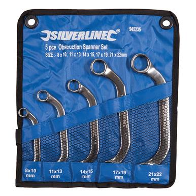 Silverline (945235) Obstruction Spanner Set 5pce 8 - 22mm
