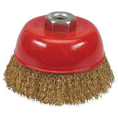 Silverline (969731) Brassed Steel Crimp Cup 100mm