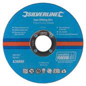 Silverline (972926) Inox Slitting Discs 115 x 1 x 22.23mm Pack of 10
