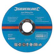 Silverline (972926) Inox Slitting Discs 115 x 1 x 22.23mm Pack of 10