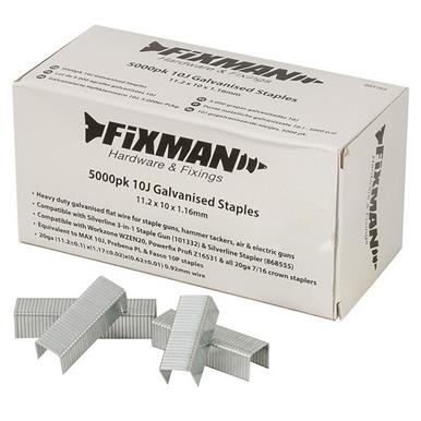 Fixman (983163) 10J Galvanised Staples 11.2 x 10 x 1.17mm Pack of 5000 * Clearance *