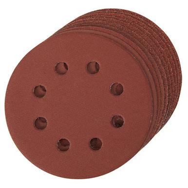 Silverline (990864) Hook & Loop Discs Punched 115mm Pack of 10 (4x 60g 2x 80g 2x 120g 2x 240g)