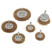 Silverline (993067) Brassed Steel Wire Wheel and Cup Brush Set 6pce