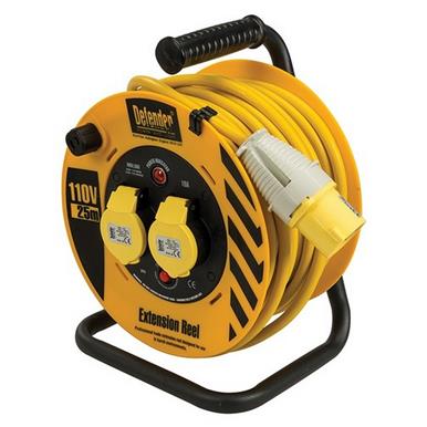 Defender (E86455) Industrial Cable Reel 25m 2 Way 110V 16A 2.5mm