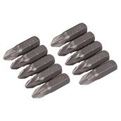 Silverline (SB207) Pozidriv Cr-V Screwdriver Bits PZ2 x 25mm Pack of 10