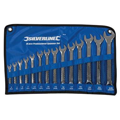 Silverline (SP50) Combination Spanner Set 14pce 8 - 24mm