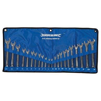 Silverline (SP57) Combination Spanner Set 22pce 6 - 22mm & 1/4 - 7/8&quot;