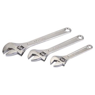 Silverline (WR03) Adjustable Wrench Set 3pce 150 200 & 250mm