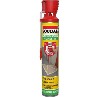Soudal 137078 Plasterboard Adhesive Foam 600ml (Genius Gun)