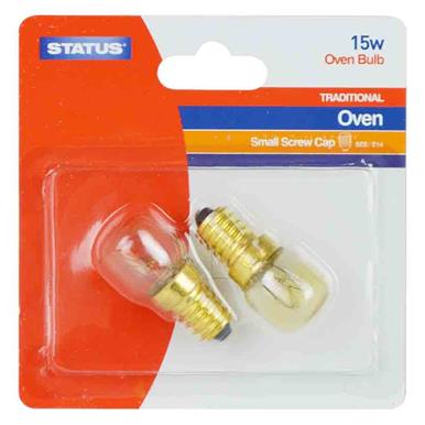 Status Oven Lamps Clear 15W SES Pack of 2