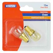 Status Oven Lamps Clear 15W SES Pack-2