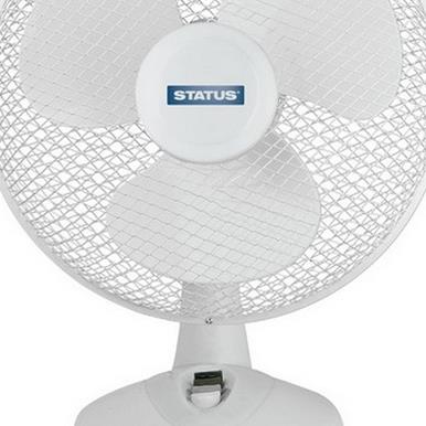 Status 12&quot; White Desk Fan Oscillating 3 Speed