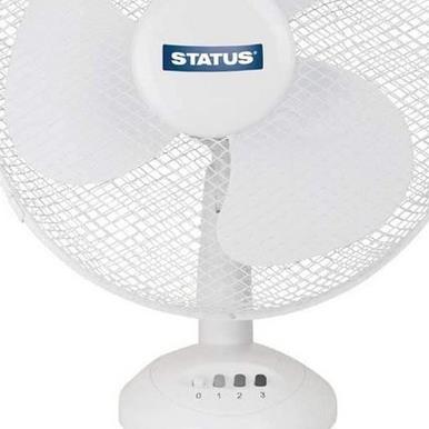 Status 16&quot; White Desk Fan Oscillating 3 Speed
