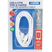 Status USB Charging Cable 2Mtr USB to 8 Pin