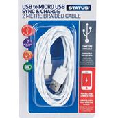 Status USB Charging Cable 2Mtr USB to Micro USB