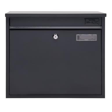 Sterling MB26ANT Swale Galvanised Steel Post Box Square Anthracite