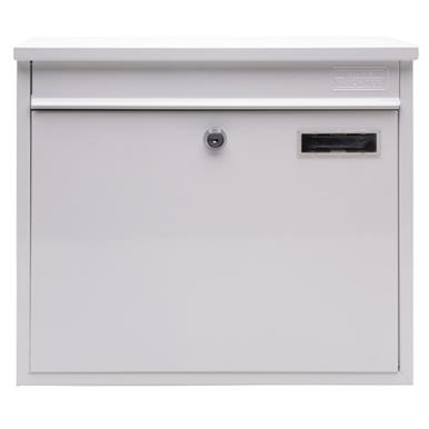 Sterling MB26W Swale Galvanised Steel Post Box Square White