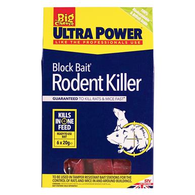 The Big Cheese Ultra Power Block Bait Rat Killer Station Refills 6 x 20g