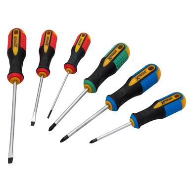 XTrade 6 Piece Screwdriver Set Slotted Phillips & Pozi