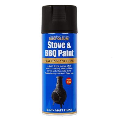 Rustoleum Stove & BBQ Paint Black Matt Finish 400ml Spray