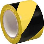 Hazard Tape Black and Yellow 70mm x 500m