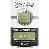 Your Home Matt Furniture Paint Sage Green 1L