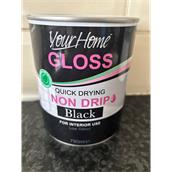 Your Home Non Drip Black Gloss Paint 750ml