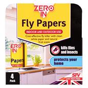Zero In Fly Papers Pack of 4