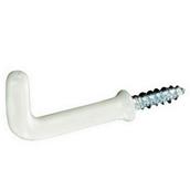 Securit S6305 Square Hooks Plastic Covered White 25mm Card of 5