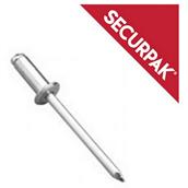 SecurPak SP10550 - Bag/10 Domehead Rivets Alum Steel 3.2x14mm (15)