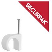 SecurPak SP10632 - Bag/10 Bell Wire Cable Clips Round White (40)