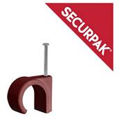SecurPak SP10642 - Bag/10 Cable Clips Round Brown 7.0mm (20)