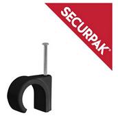 SecurPak SP10643 - Bag/10 Cable Clips Round Black 7.0mm (20)