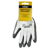 * Pack of 12 Prs * Rolson 60636 Grey Nitrile Coated Work Gloves Size Large