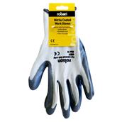 * Pack of 12 Prs * Rolson 60637 Grey Nitrile Coated Work Gloves Size X.Large